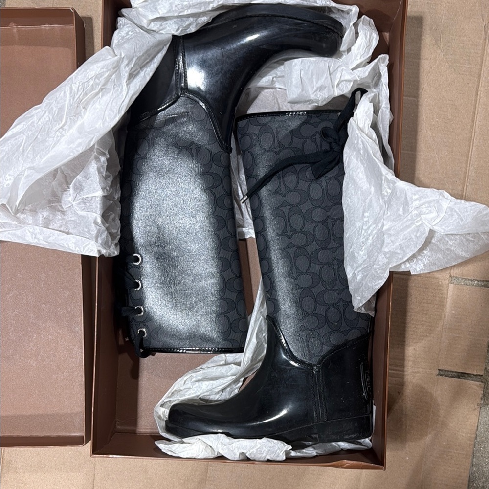 Coach Black and Smoke Knee-High Boots